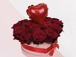 Rozen hart met ballon