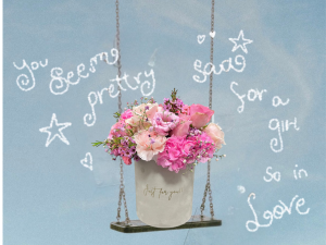 Girl in love flower box.