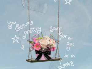 Pretty girl flowerbox met roze bloemen geinspireerd op het nieuwe album van Olivia Rodrigo